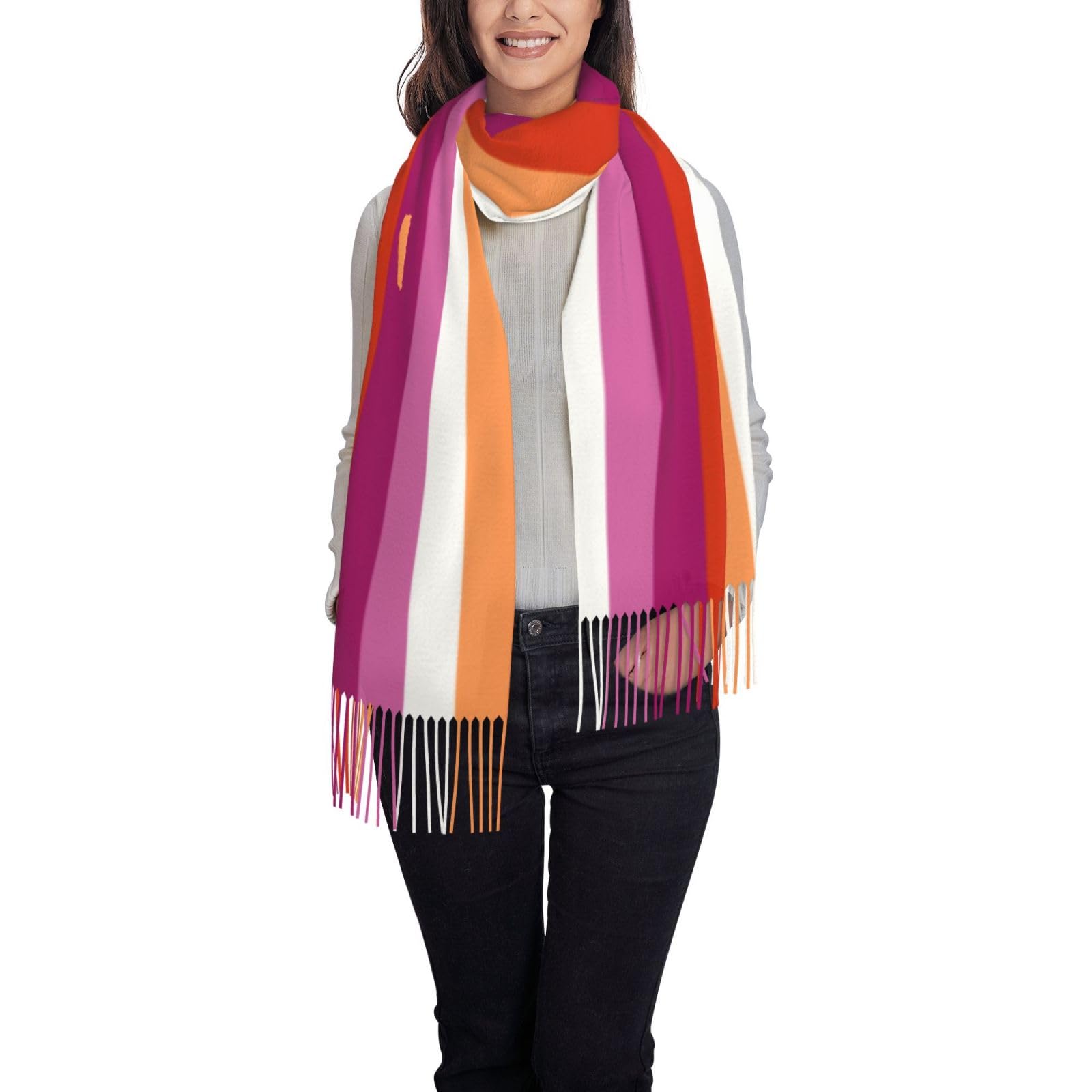 Fjqwklf Unisex As Pic Shawl Wraps For Women, Lesbian Pride Flag Scarf For Women, Ladies Scarves, Large Soft Winter Warm Scarves