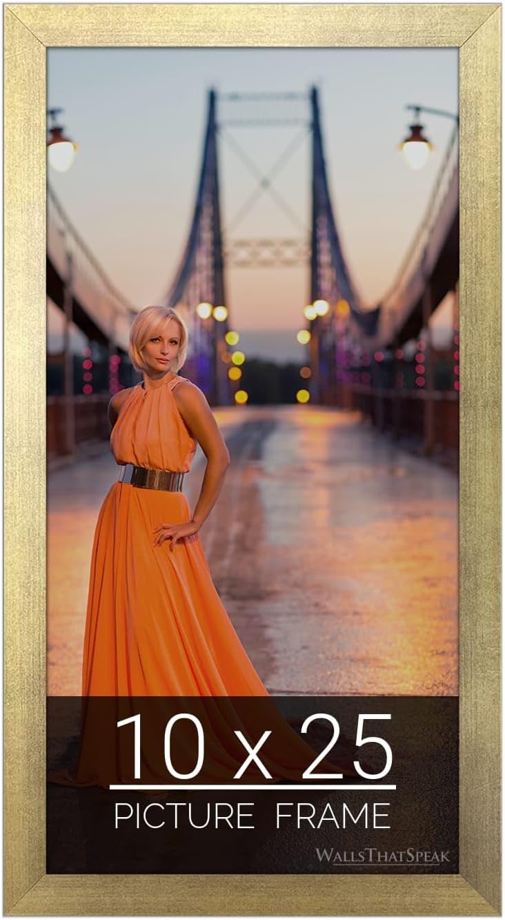 wallsthatspeak 10x25 Gold Picture Frame for Puzzles Posters Photos or Artwork