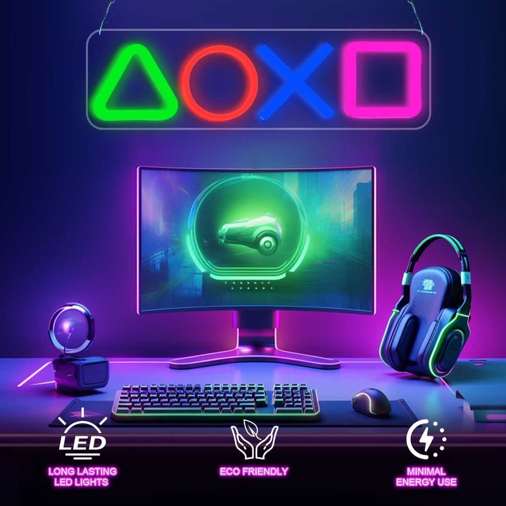 HOTUT Game Neon Sign, LED Gaming Neon Light for Wall Decor USB Powered Neon Lamp - Image 4