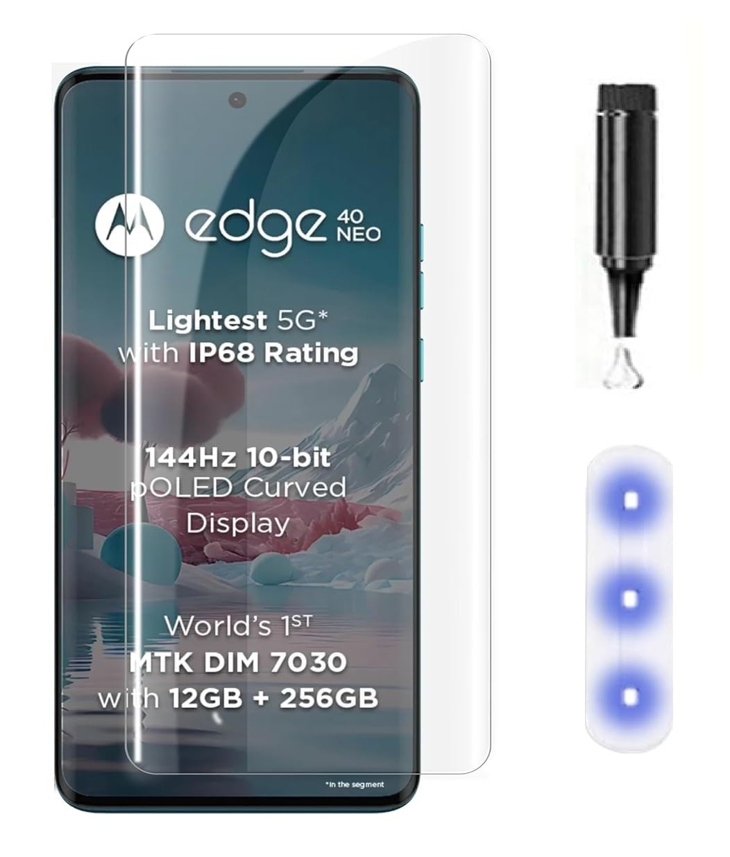 JGD PRODUCTS Adavnced Glue UV Curved Tempered Glass for Moto Edge 40, Edge 40 Neo | With HD clearity full curved edge protection and Installation Kit-picture-35