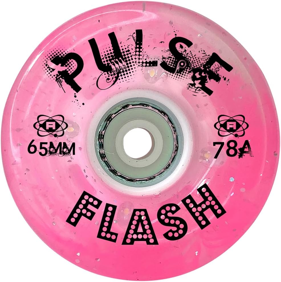 Atom Skates Outdoor Quad Roller Wheels 78A Atom Pulse Flash 65x37 Pink / 1 Pack - 4 Wheels