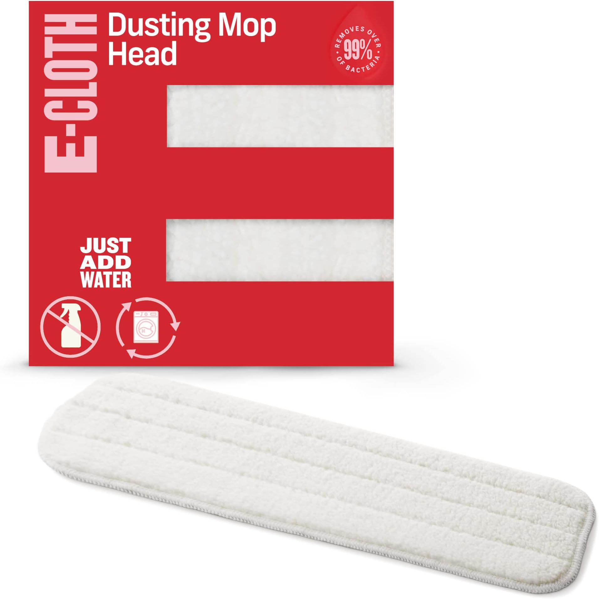 E-Cloth Deep Clean Mop Dusting Head, Reusable Microfiber Dusting Mop Heads Replacements for Dust Mops for Floor Cleaning, 100 Wash Guarantee, 1 Pack