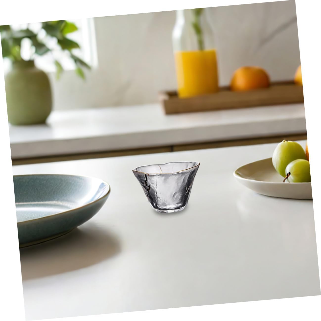 Gold Rim Japanese Tea Cups Heat-resistant Glass Sake Set Elegant Drinking Cups
