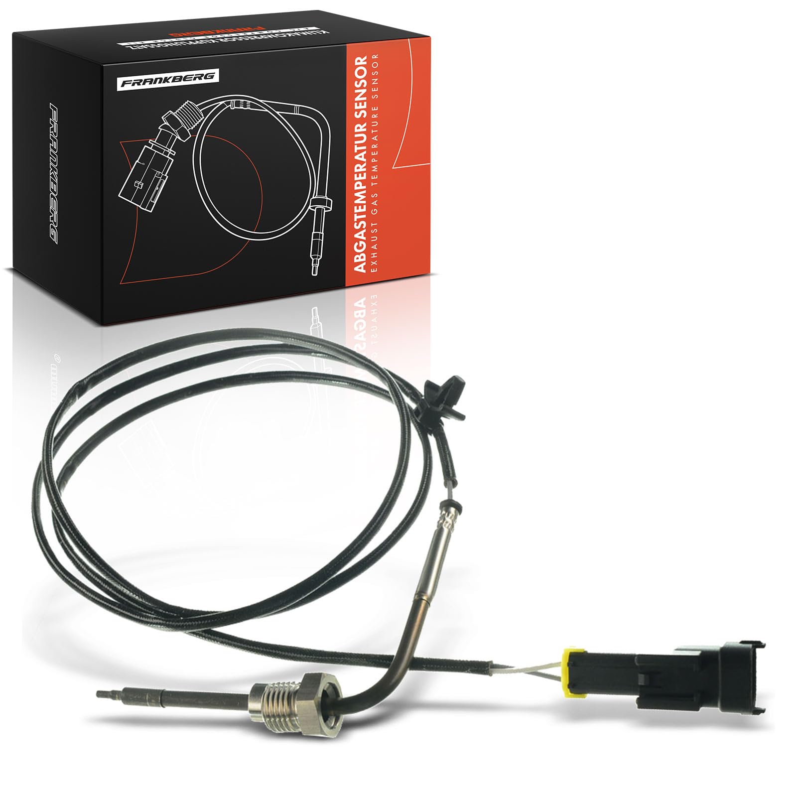 Frankberg Sensor de temperatura de gases de escape 2 Polos Compatible con 9-3 cabrio YS3F 9-3 Touring E50 9-3 D75 D79 E79 YS3F 9-3X YS3 Replace# 7451948,55557052