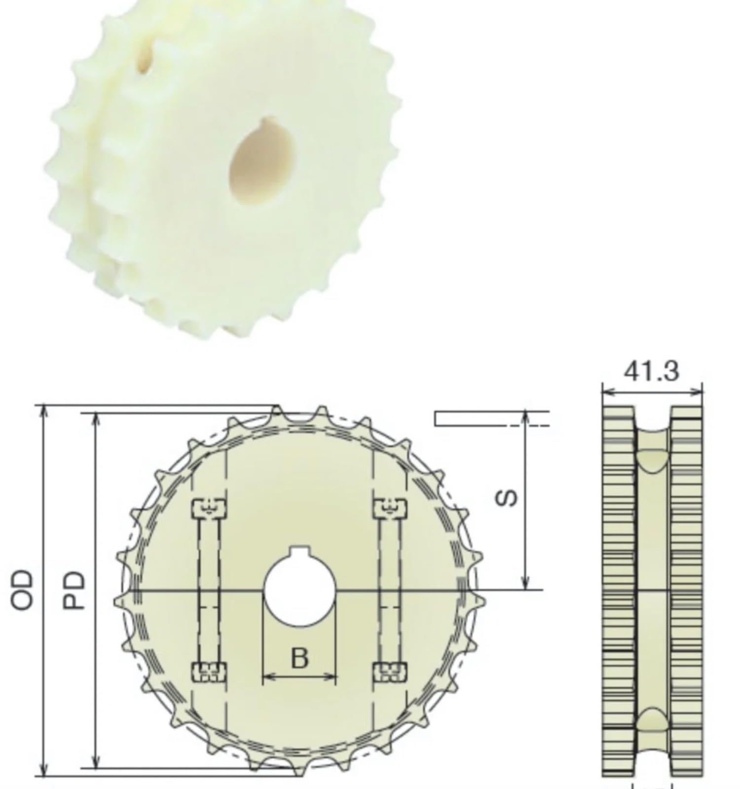 2 Pezzi Serie 820 15 Denti Diametro Esterno: 91 mm Foro: 30 mm Piastra Catena Superiore Piatta Supporto pignone in Nylon Ruota motrice