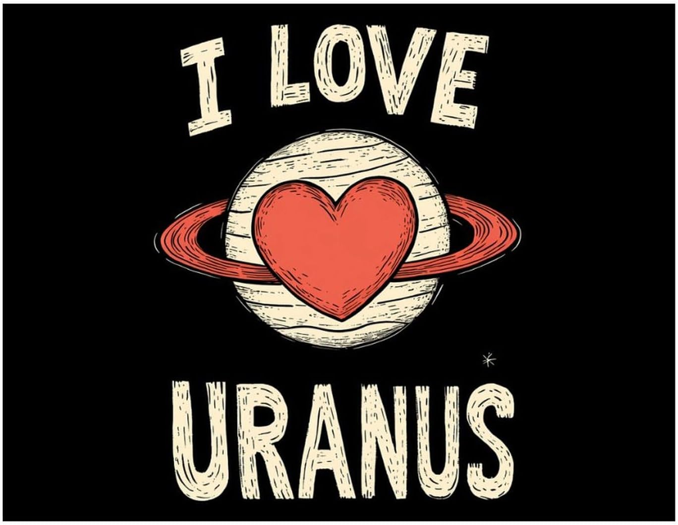 I Love Uranus Printed Diamond 5D Painting Kit 16x20in DIY Full Drill Craft with Tools for Home Wall Decor Gift Blackwood 50 * 40cm