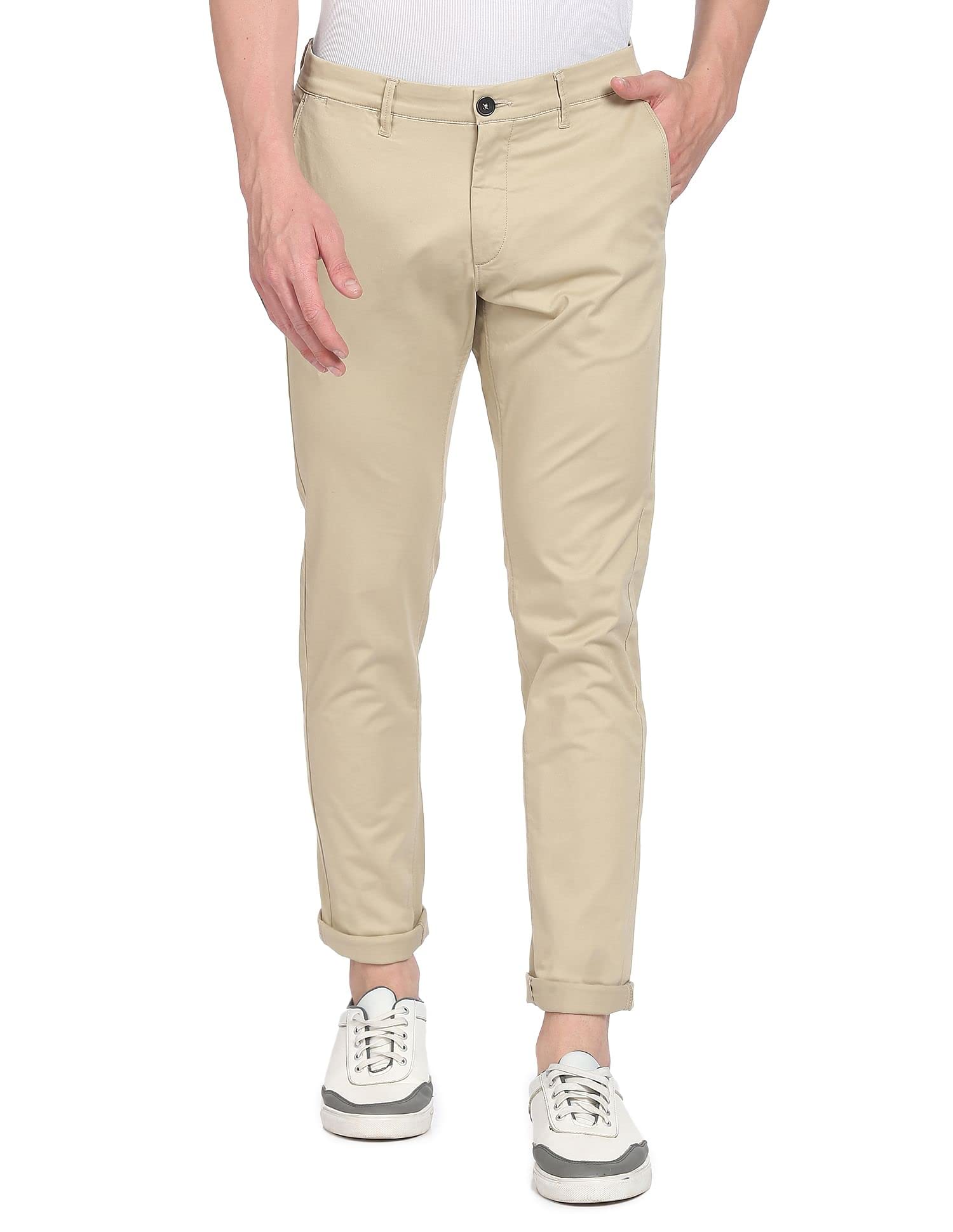 u.s. polo assn. Men's Denver Slim Fit Casual Trouser (USTRO0513D_Lt. Khaki_40)-picture-25