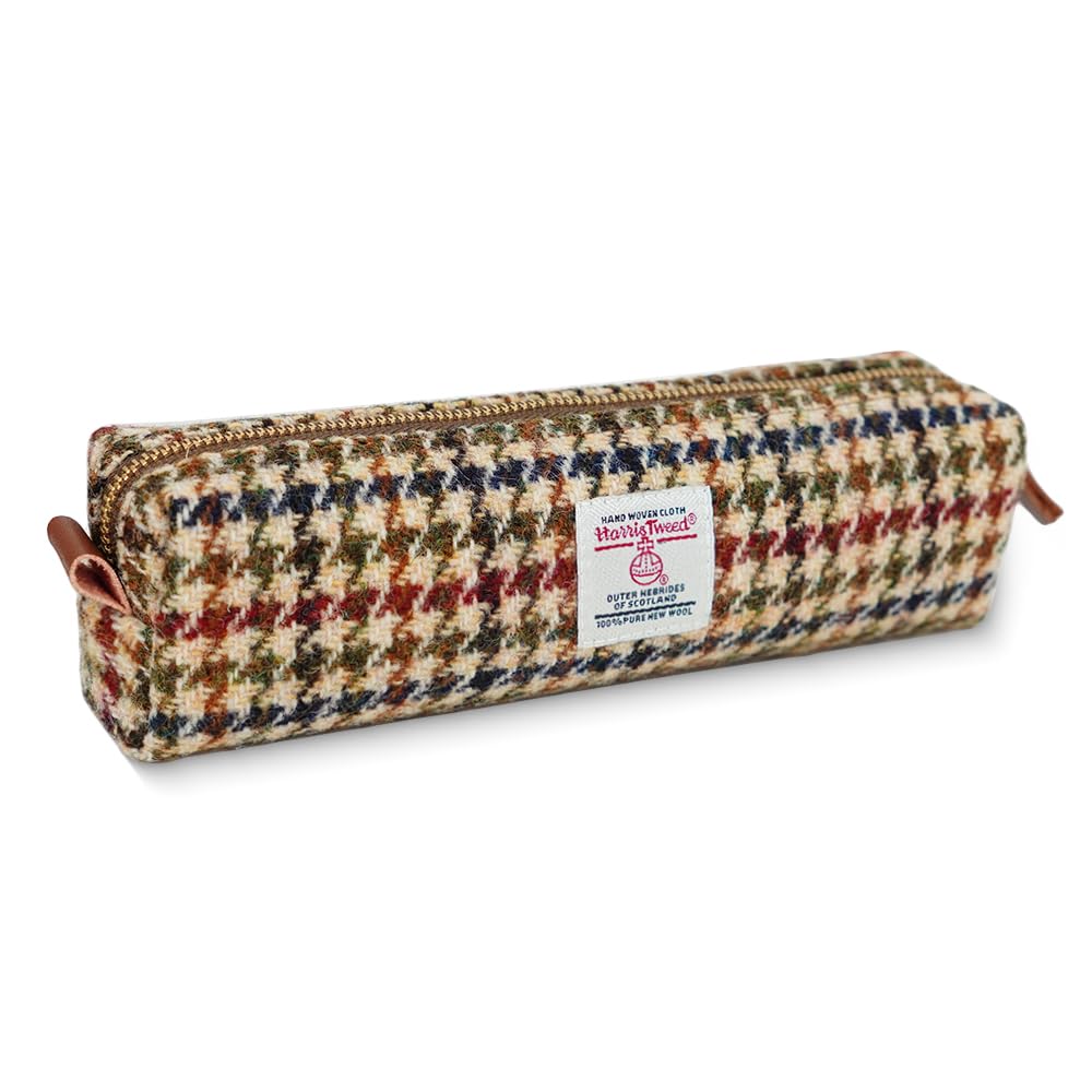 TAILORMAP Harris Tweed Pencil Case Pouch Large Capacity for Girls and Boys Simple Stationery Pouch - No.614