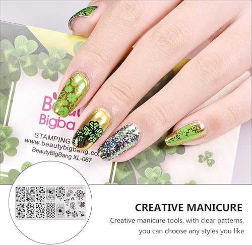 Miniatura 4 de Ciieeo 1 placa de estampado de uñas con temática del día de San Patricio platos de estampado de uñas para decoración de uñas de San Patricio
