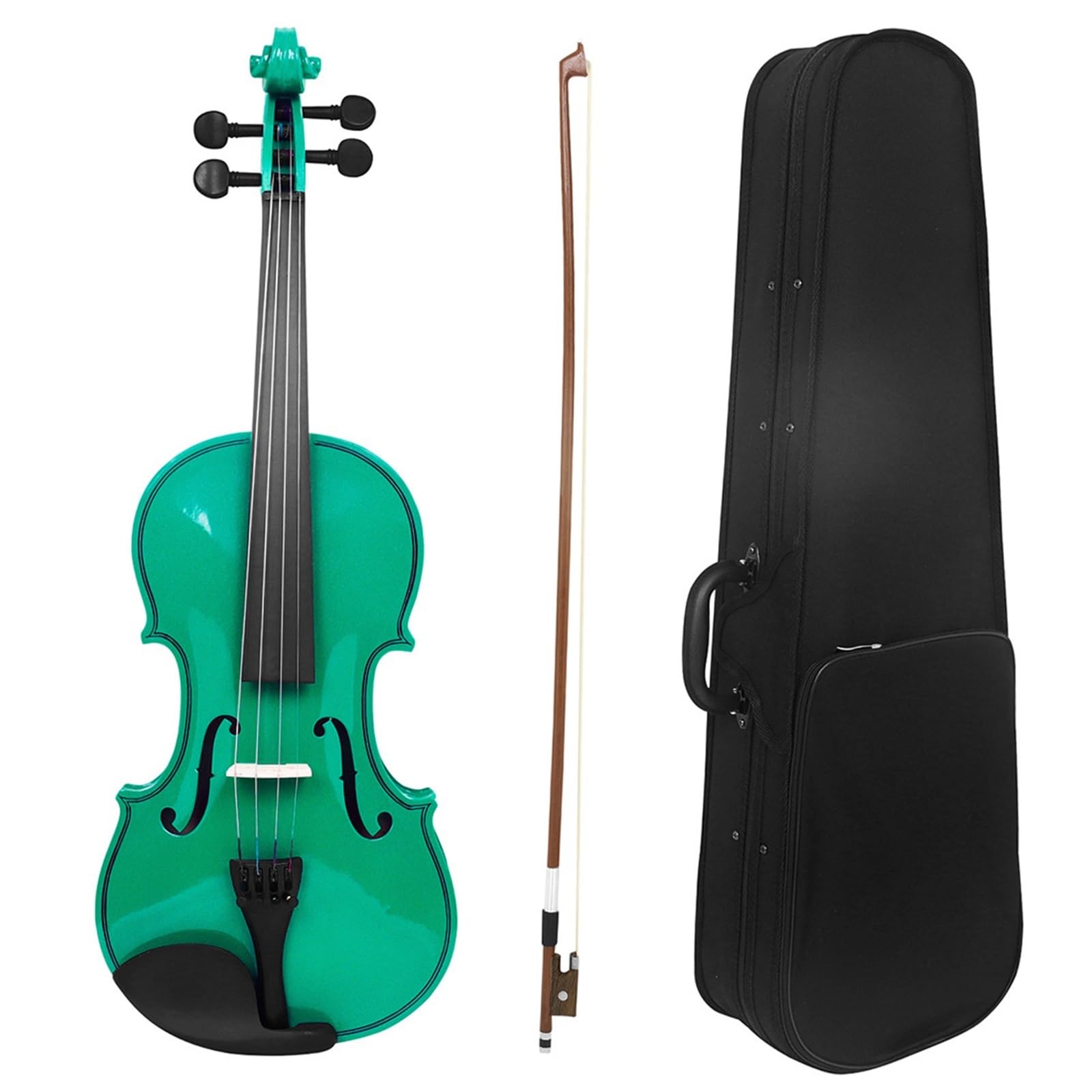Violino Set Il Violino Verde Popolare In Legno Massello Inizia A Esercitarsi Con Il Piccolo Pianoforte 4/4 Per Adulti