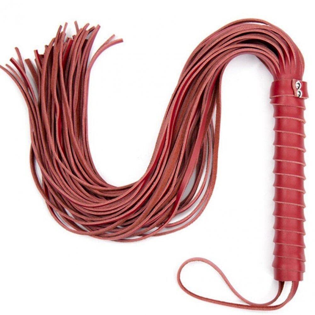 Casiler Red Horse Riding Whip 68Cm Riding Crop For Horses Leather Paddle Whips Outdoor Training Racing Practice Equestrian Jump Bat