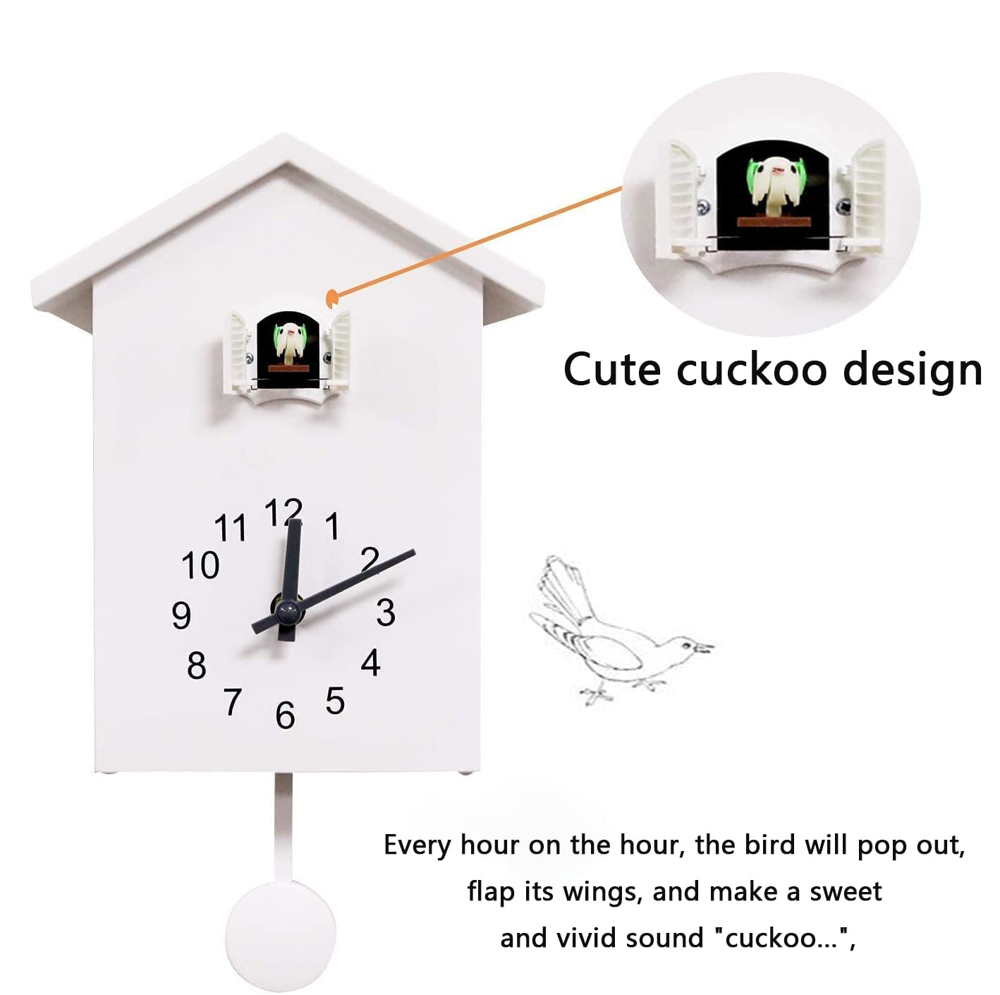 KooKoo BirdHouse Koekoeksklok - Wit - Geluksvogels