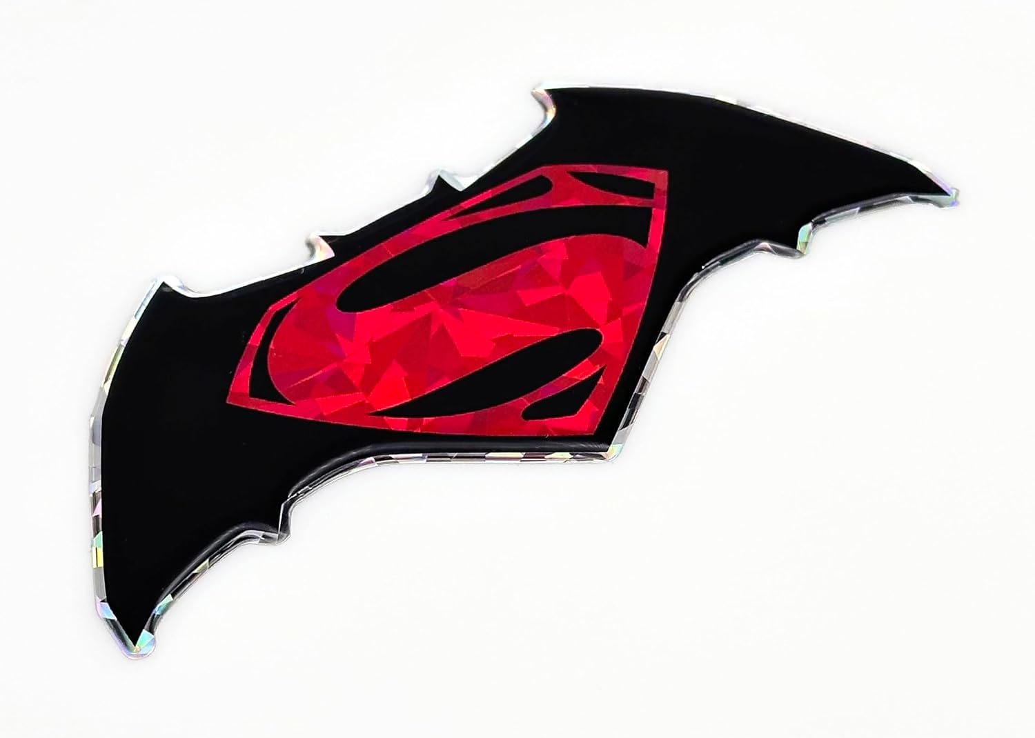Elektroplate Officially Licensed DC Comics Batman Superman Automotive Red Reflective Domed Decal (4" x 2") 3D All Weather Sticker for Car, Water Bottle, Laptop, Phone & More | Made in The USA - Image 4