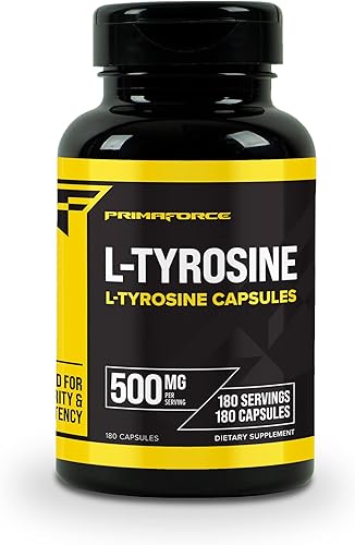 Primaforce Suplemento de L-tirosina, 180 cápsulas, 500 mg por porción