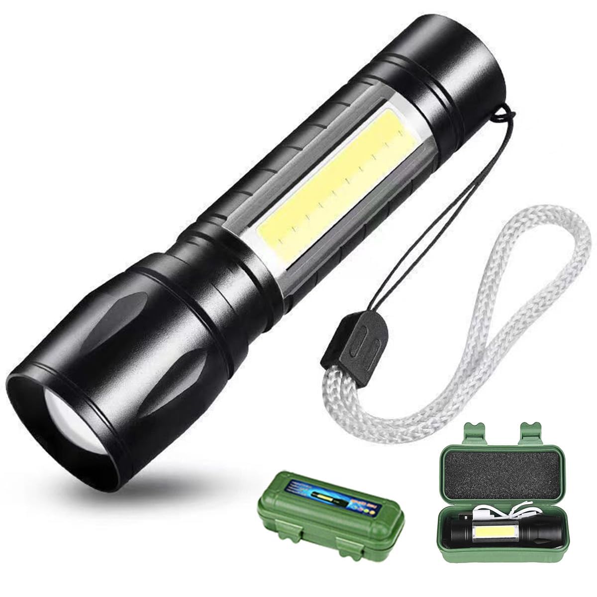 JD PRO LED Torch Rechargeable, Super Bright Adjustable Focus Flashlight, 3 Lighting Modes, Long Battery Life, Waterproof Pocket Size Torch for Power Cuts, Emergency, Camping, Hiking, Outdoor.-image-32