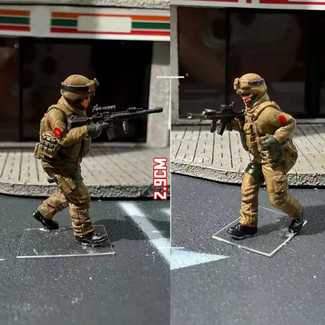 XKlemBauklode Speziell Streitkräfte Actionfiguren Modellbau im Maßstab 1:64, Miniatur Militär Realistischen Army Figuren, Rollenspiele