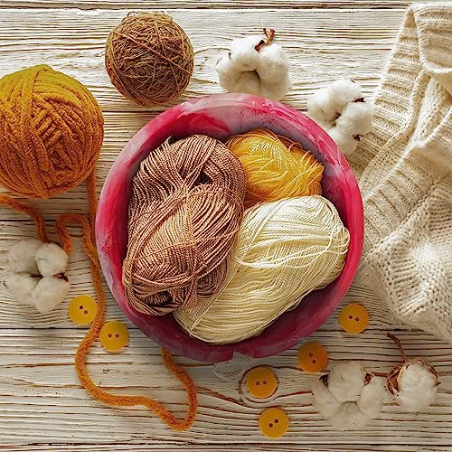 Image of Handcrafted Resin Yarn Bowl, Knitting Resin Storage Bowl, Crochet Kit Organizer. (Pink)