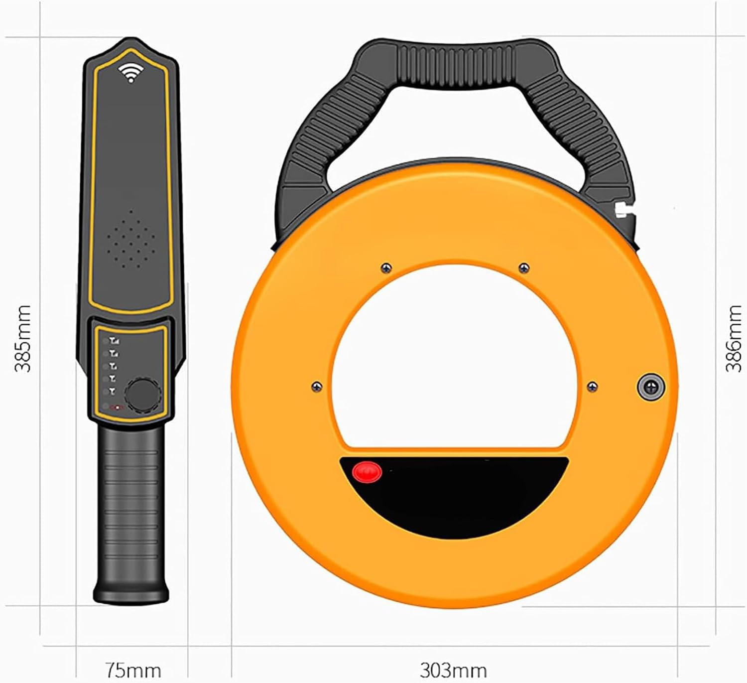 Water Pipe Wall Scanner, Pipe Blockage Detector, Integrated Body Design, 30M Pipeline Magnetic Detector PVC Water Pipes Clogging Tool, for Detecting Metal Pipes, Iron Pipes