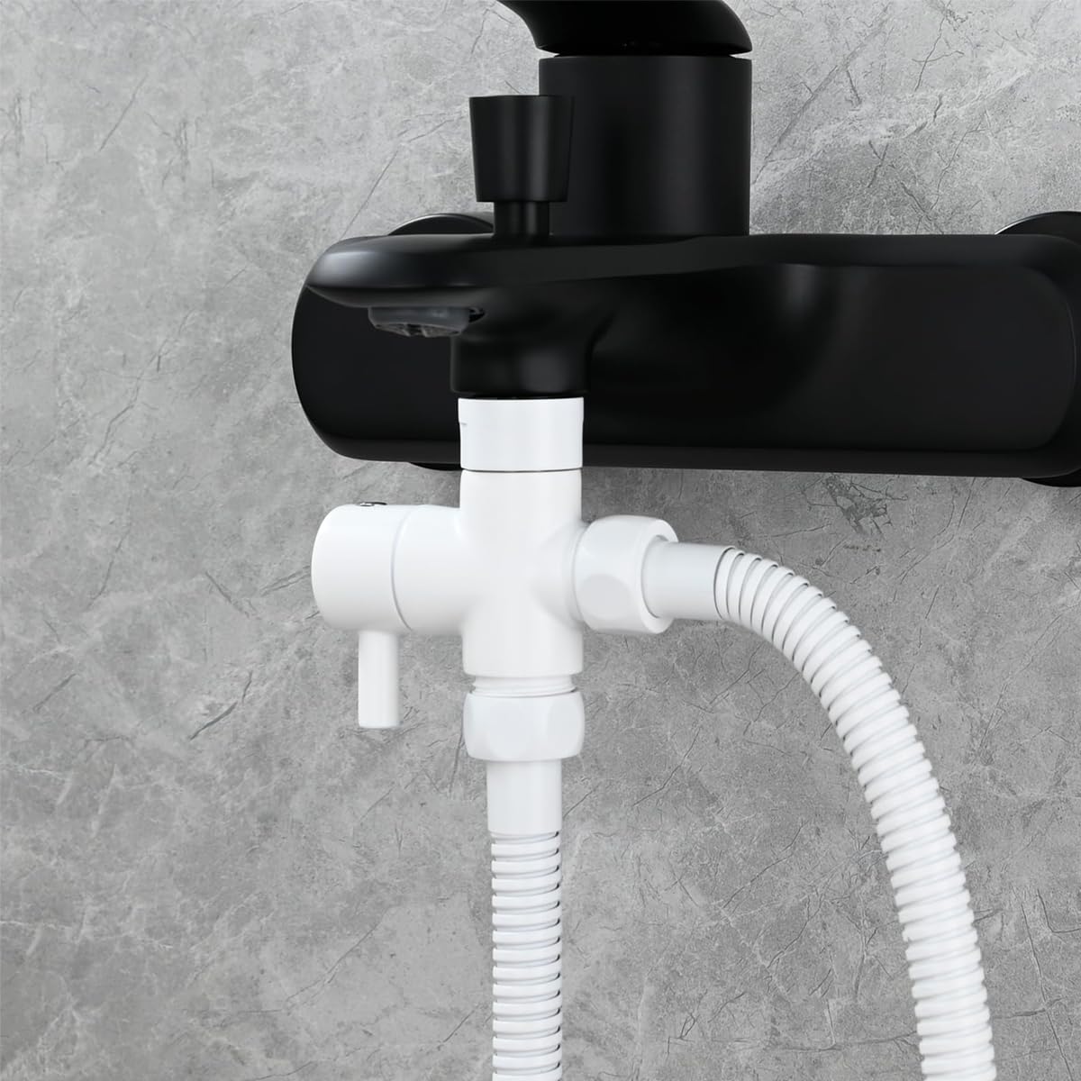 Válvula desviadora de 3 vías DSF007C G 1/2, latón, para ducha de mano, blanca