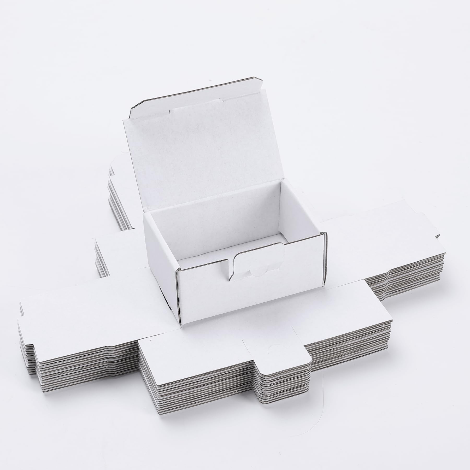 LineKap Small Shipping Boxes 3.5x2.2x1.6 Inches, 10-Pack White Corrugated Cardboard Boxes for Mailing, Storing, Gift Packaging