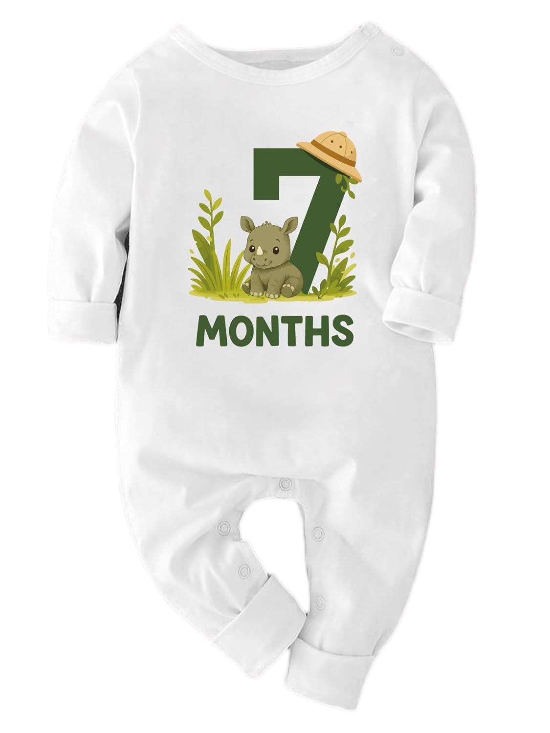 Zeezeezoo Safari Theme Monthly Milestone Baby Outfit | 1-12 Months | Cotton Jungle Animal Printed Romper for Photoshoots