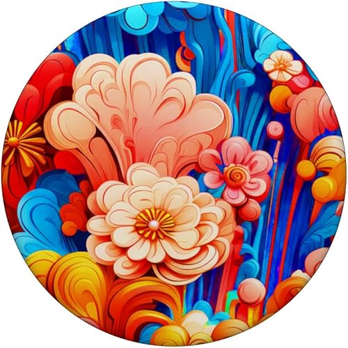 Miniatura 3 de Funny Retro 80's 90's synthwave Maximalist streetwear floral PopSockets Standard PopGrip
