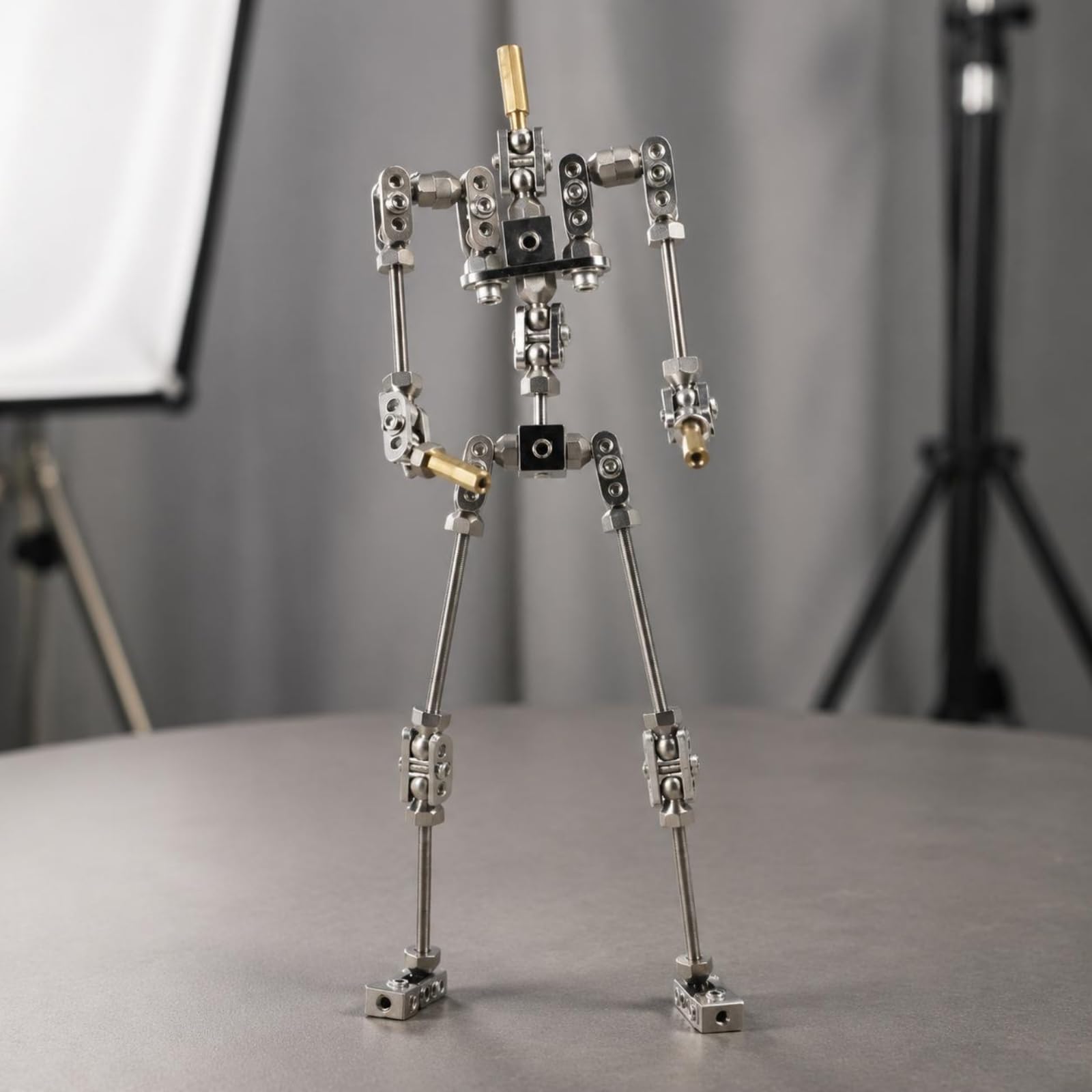 harayaa Animation Mannequin Frame Armature Squelette Marionnette Cadre Squelette Articulé Mannequin Métal Joints Verrouillables et Rotation Limitée Pose , 28 Cm