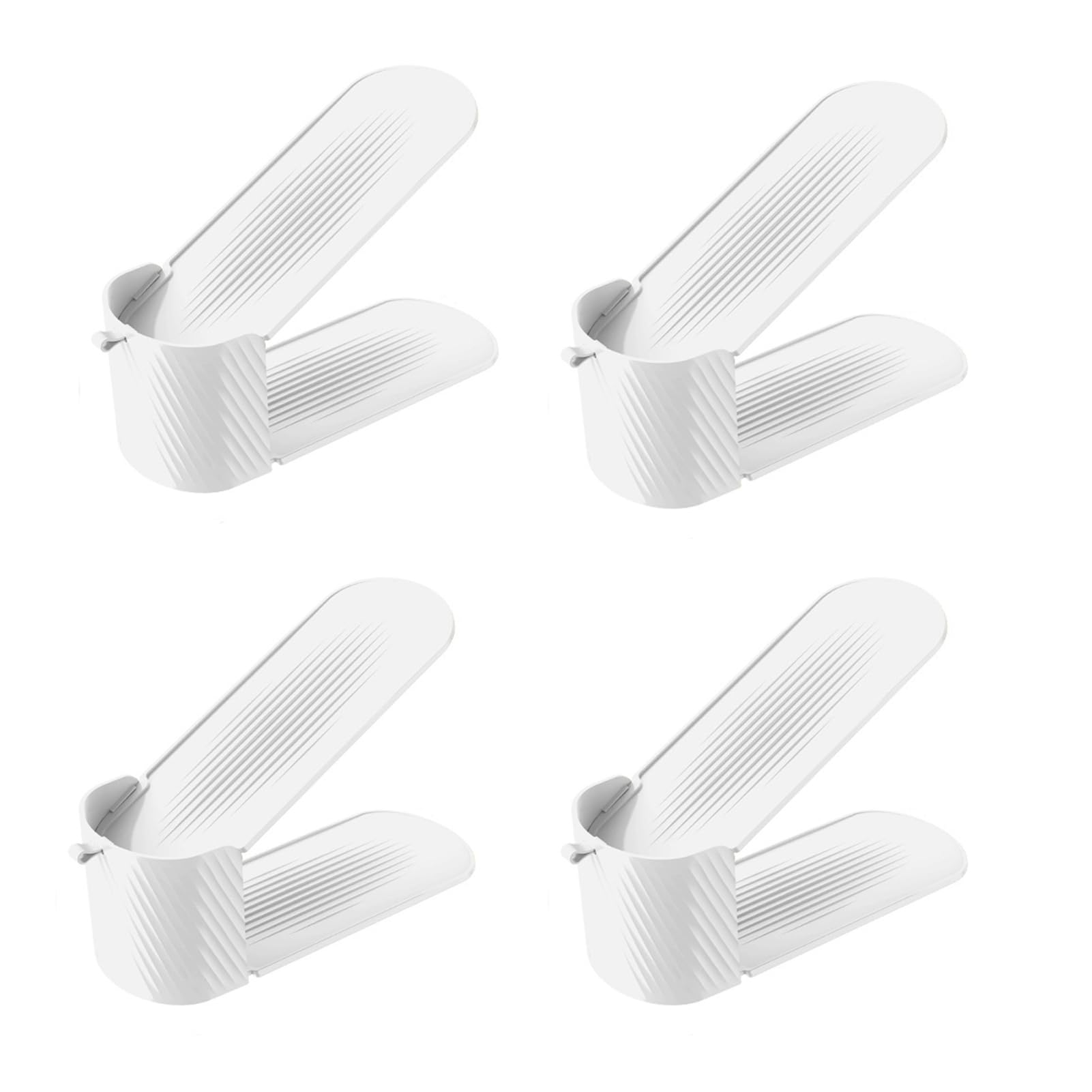 Dxcaicc Shoe Slots Organizer, Shoe Stackers for A Pair of Shoes, Adjustable Shoe Rack with 3 Levels,Shoe Storage Shoe Space Saver, 4 Pieces,Clear