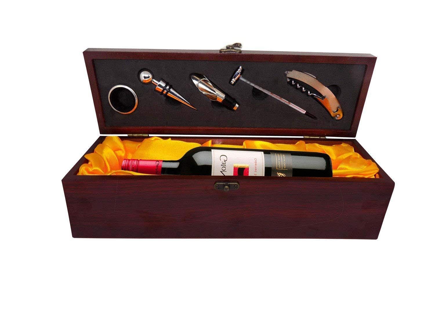 Lavanaya Silver Exclusive Bar Tool Set with Beautiful Wooden Box (Brown)