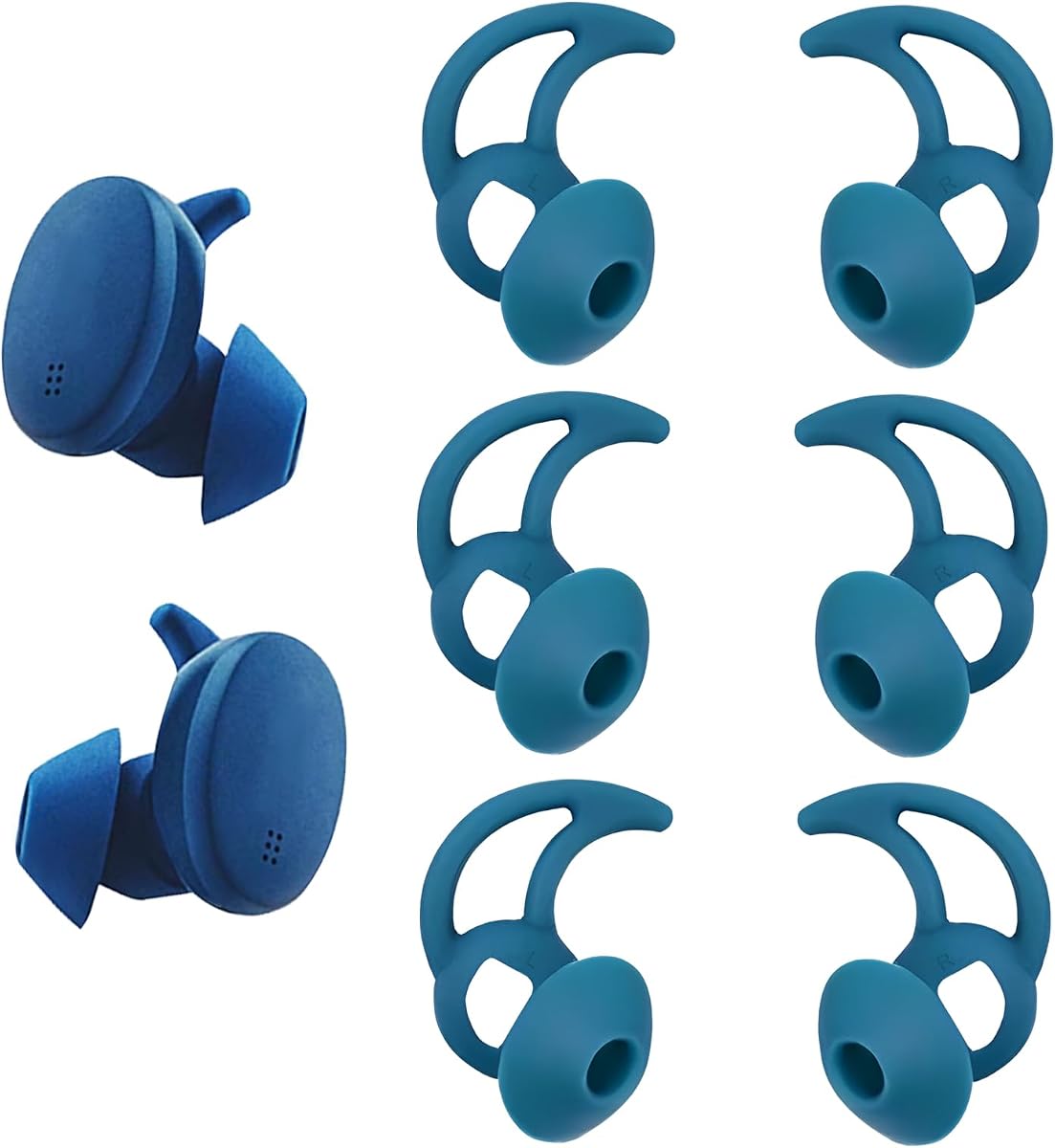 for Bose Earbuds Replacement Tips (L 3 Pairs Blue) Washable and Reusable Silicone for Bose Earbud Tips QuietComfort Noise Cancelling for Bose Ear Buds Replacements for Bose Sport Tips