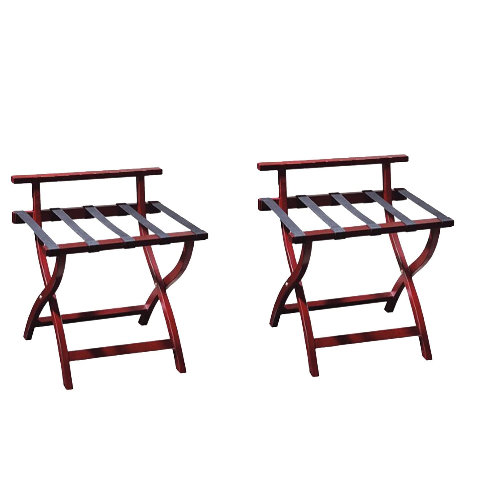 Porte-bagages en bois avec dossier lot de 2 supports de valise robustes pour chambre