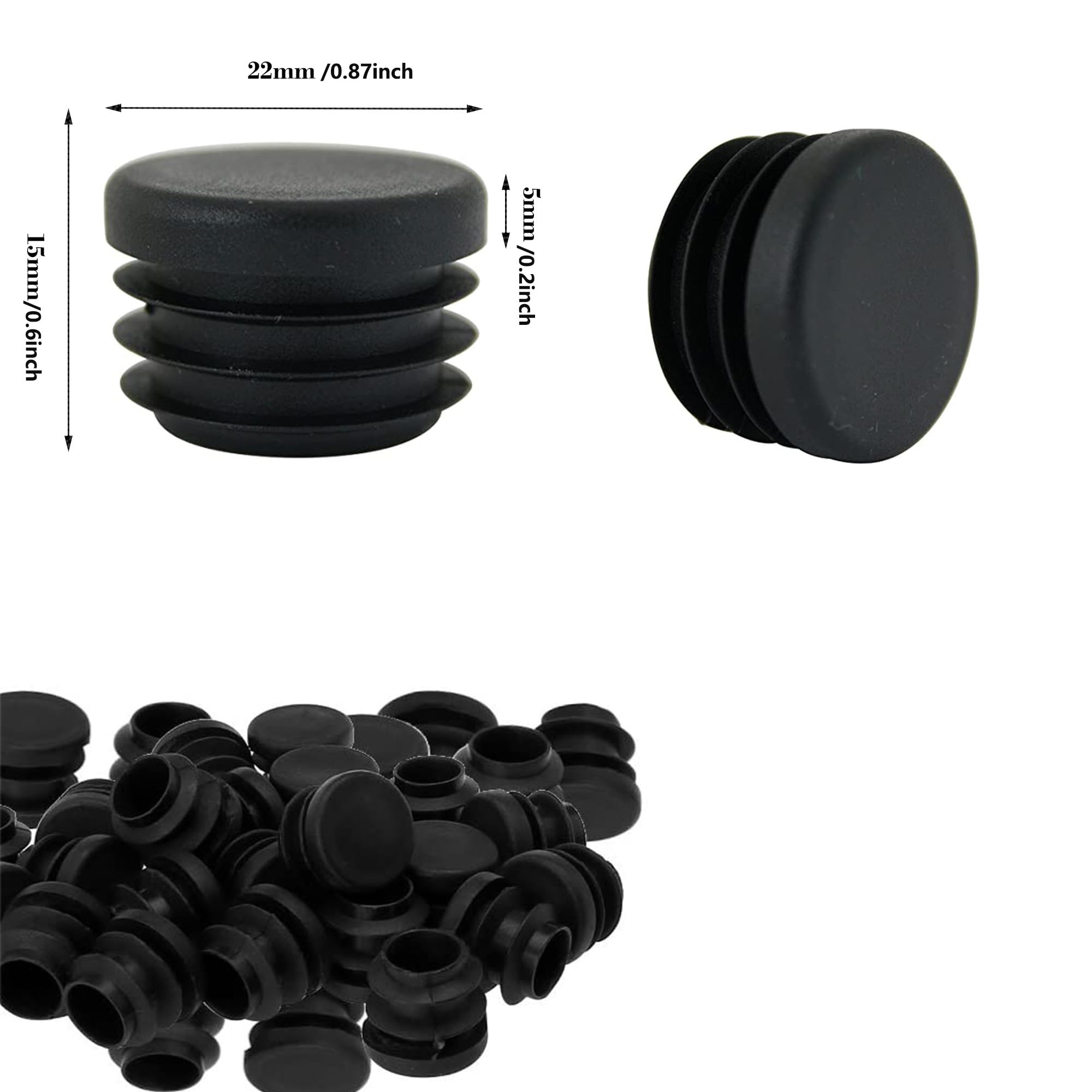 Gleitgut - 4 Tappi Laellari Rotondi Per Tubi, Apia Scelta, Tappi Per Sedie, Diaetro Interno - Foto 3