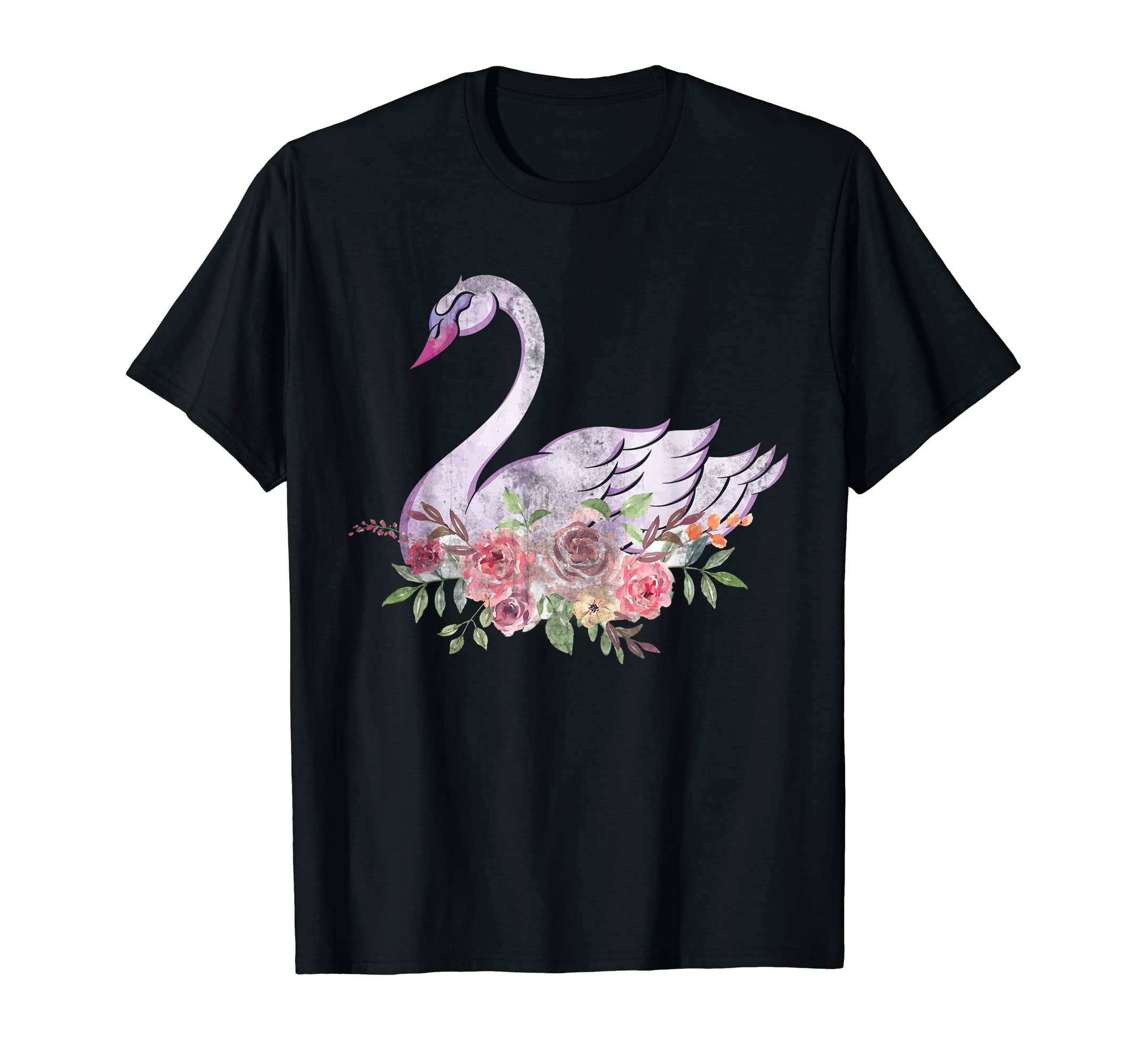 Swan Animal GiftsWomen Girls Gift Pretty Animal Flower Crown Swan T-ShirtOEKO-TEX STANDARD 100