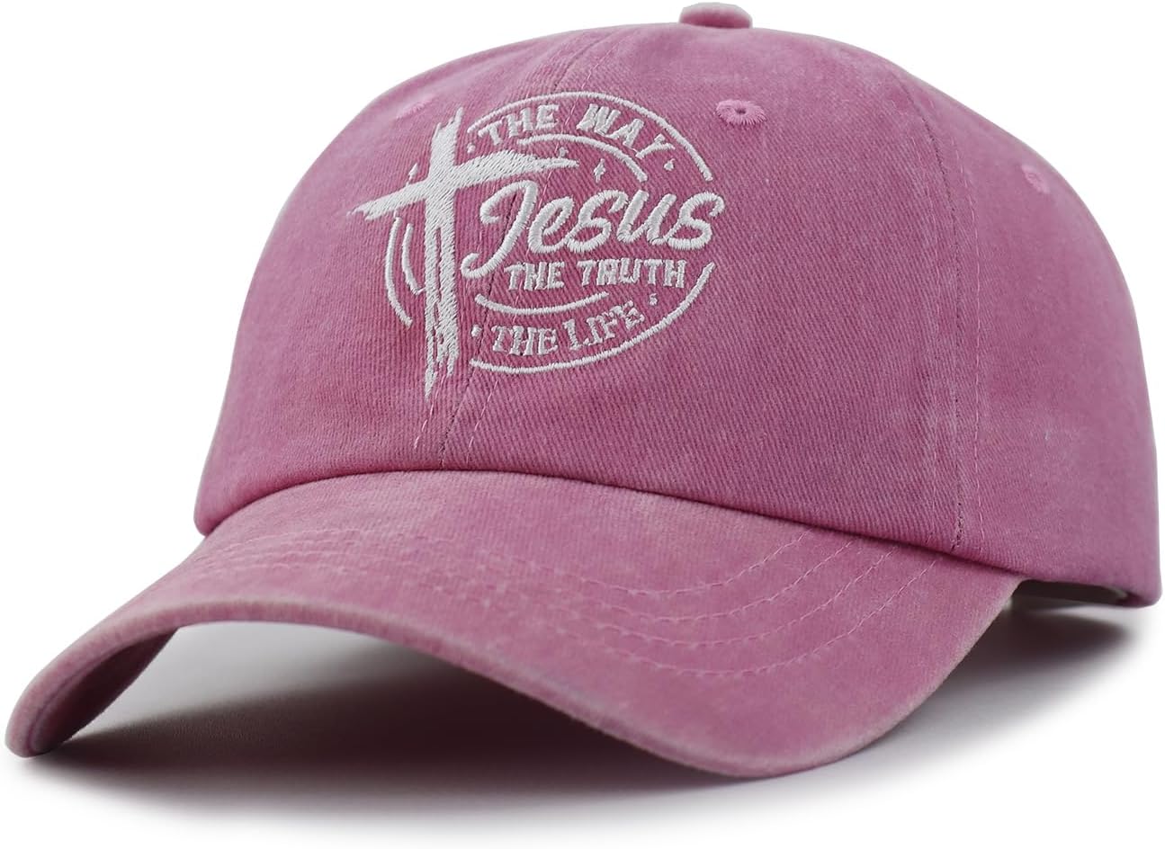 The Way The Truth The Life Baseball Cap for Men Women, Adjustable Cotton Embroidered Christian Jesus Hat - Image 2