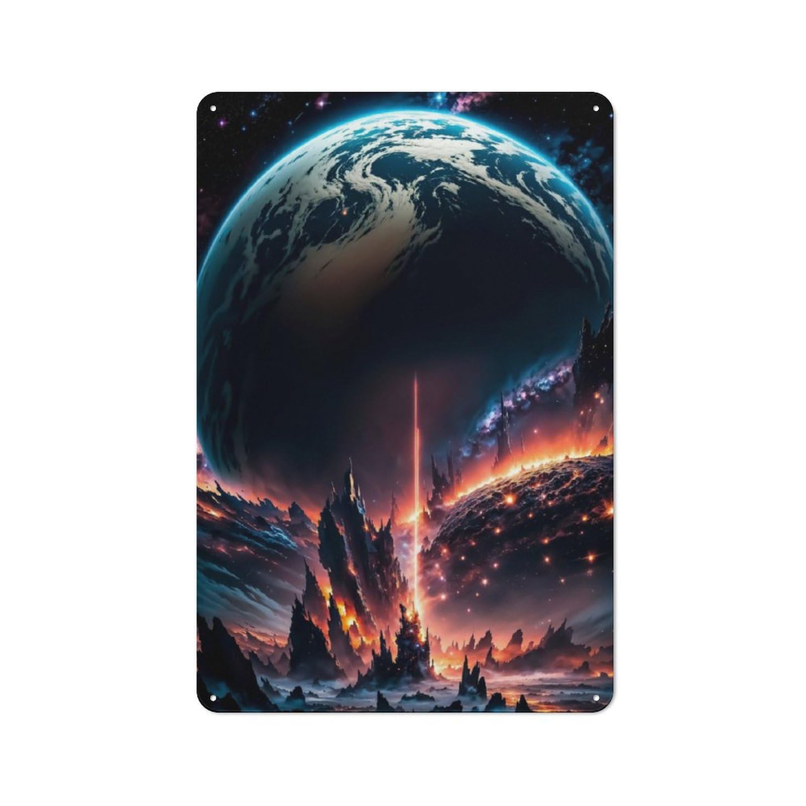 Junmoney Volcan Earth Retro Tin Sign 30X20cm Featuring For Bar Or Restaurant, For Metal Sign Collectors, For Garage And Workshop Walls