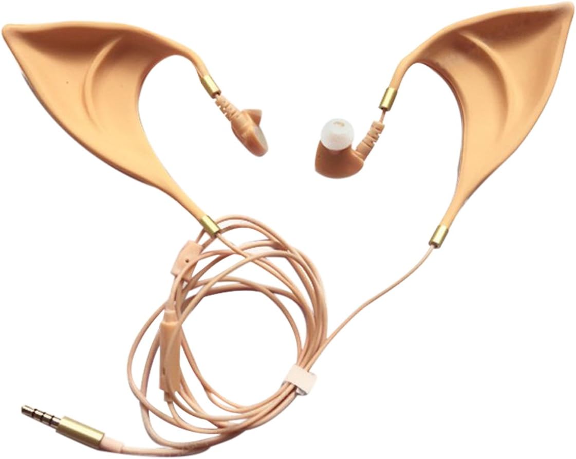 Dreamtravel Elf Earbuds Headphones in-Ear Headphones Hands-Free Headset for iPhone/iPad Android/Computer Halloween Cosplay Wired Earphones