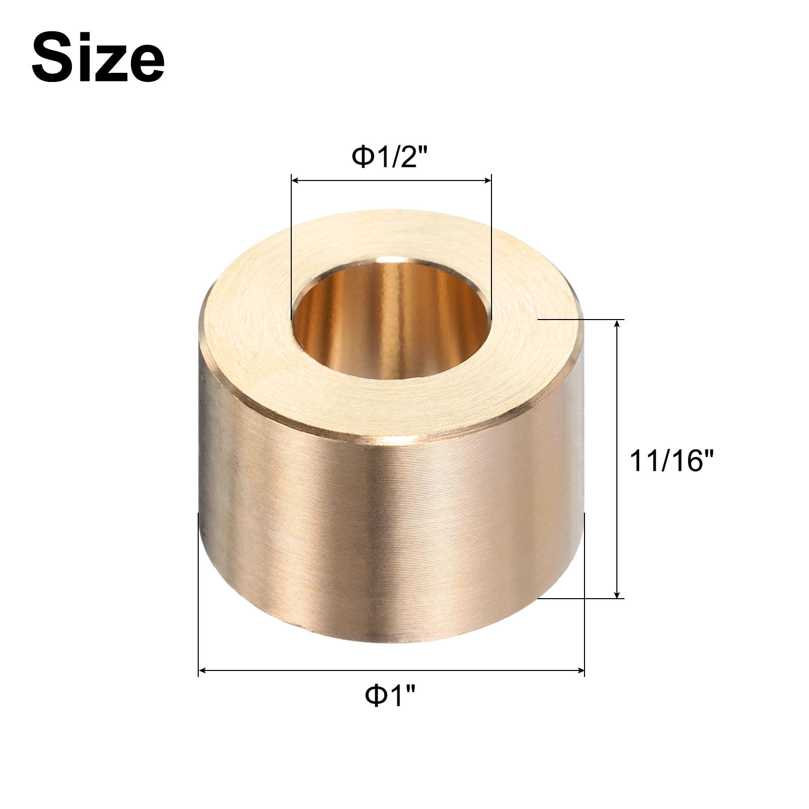 QUARKZMAN 4pz Boccole a Manica 1/2" Foro x 1" Od x 11/16" Lunghezza Boccole
