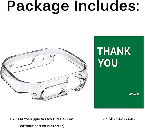 Miniatura 8 de Miimall Funda para Apple Watch Ultra 1, 2, 3, 1.929 in, para mujeres y hombres, policarbonato duro sin protector de pantalla, ligera, a prueba de