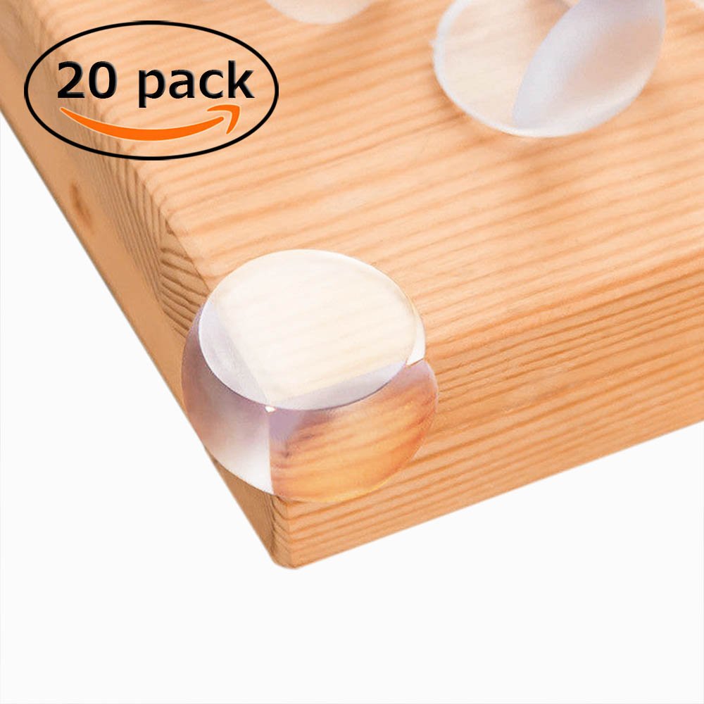 FISTE Safety Corner Protectors Guards - 20 pcs (Small - Clear) Table Corner Guards for Child and Baby, with 60pcs Strong Adhesive for Backup Use Keep Children Safe, Protect From Injury Around the House.