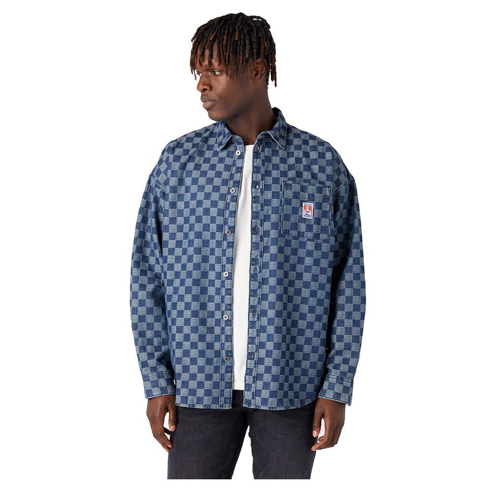 Wrangler Men's Overshirt Shirt, Blue (Dark Indigo), XL