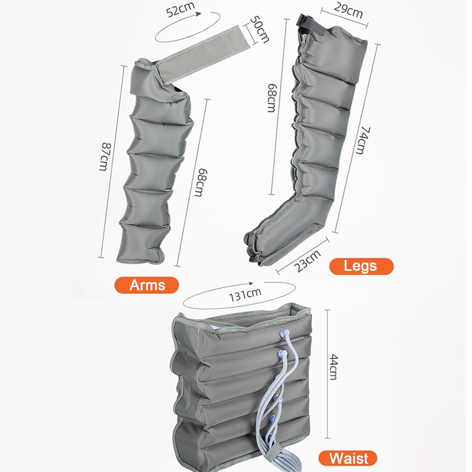 Gambe Pressoterapia Linfodrenaggio Professionale, Macchinario 6 Camere d'Aria per Braccia e Vita, Massaggio Linfodrenante Elettrico con Tempo Regolabile