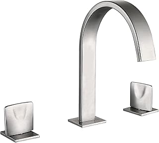 Sponsored Ad - Widespread Bathroom Sink Faucet 3 Holes 8 inch Bathroom Faucets Brushed Nickel 2-Handle Bathroom Vanity Faucet