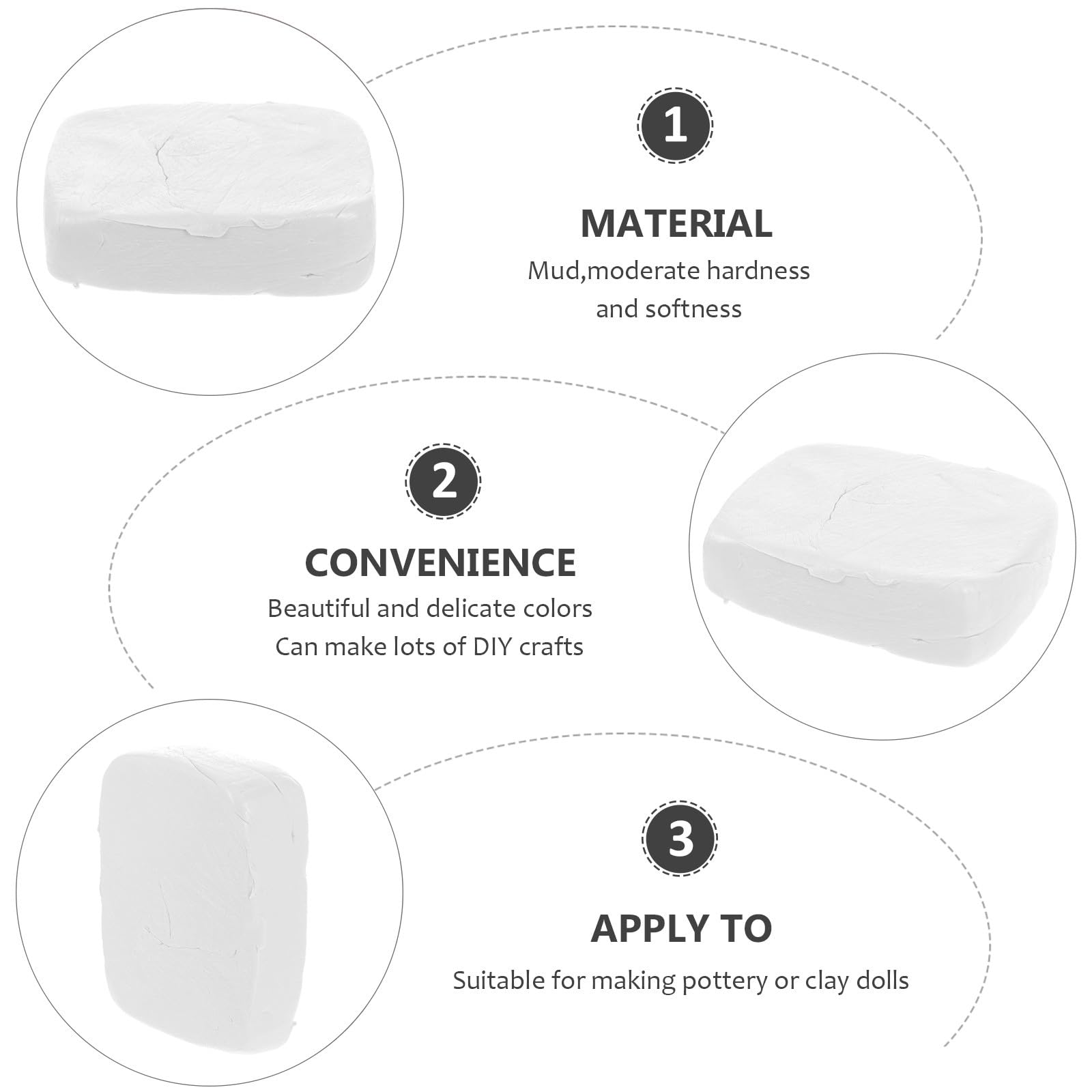 Pâte Polymère de Modelage Blanche pour Garçon et Filles Ambiance Noël