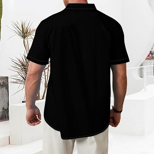Miniatura 6 de Camisas casuales de verano para hombre, manga corta, con botones, camisetas de boliche, camisetas de campamento elásticas