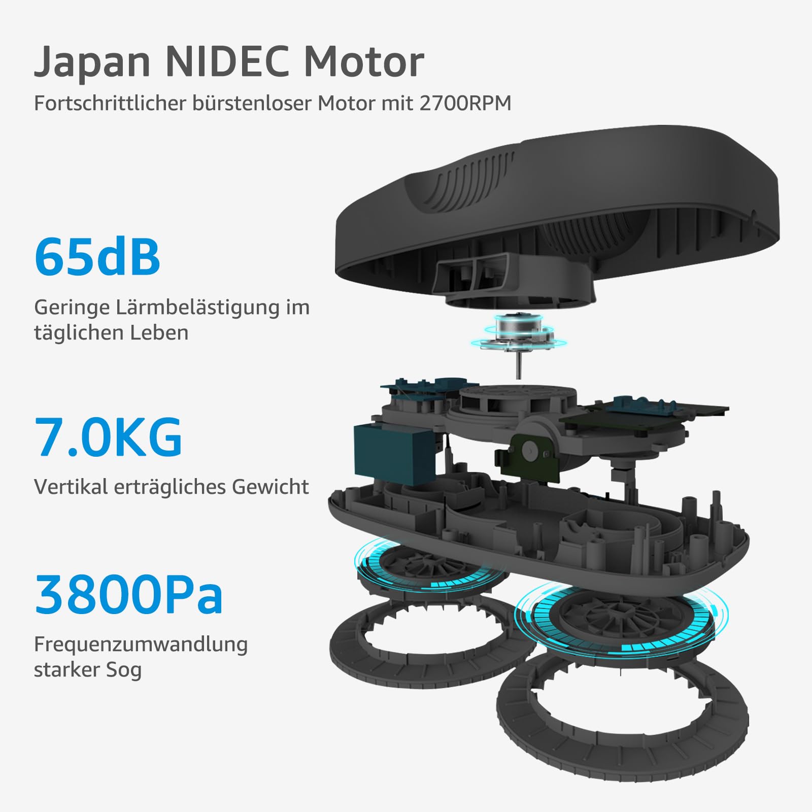 HUTT DDC5 Robot Lavavetri Finestre 3800Pa, Robot Lava Vetri Elettrico con Telecomando, per Grandi Finestre Interne/Esterne, Pareti in Marmo, Ceramica, con 12pcs Panno, Nero