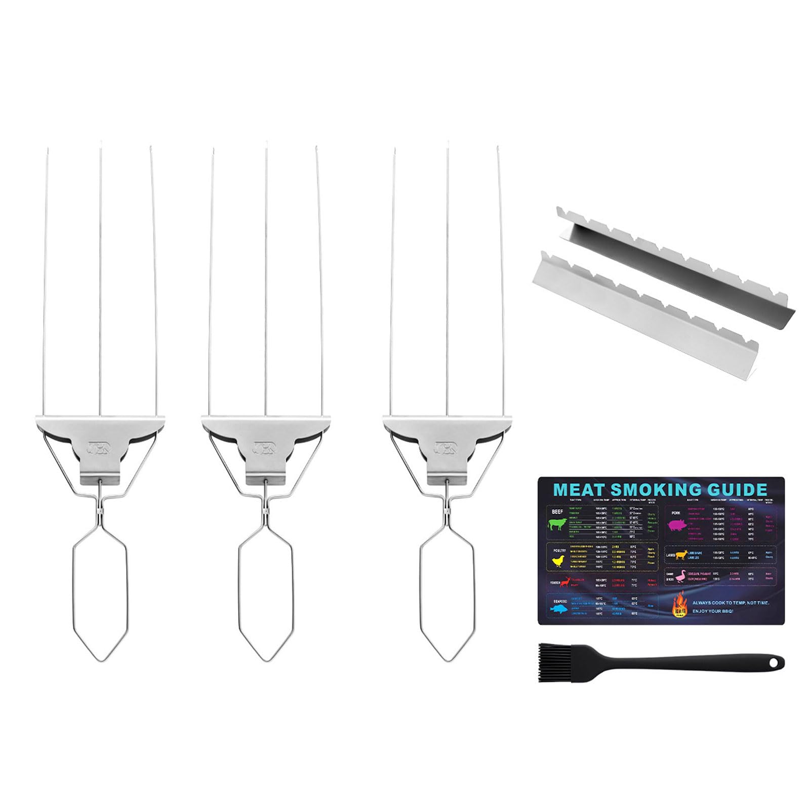 Oxxggkao Sturdy 3 Prongs Barbecue Fork Set Arbecue Equipment for Evenly Cooked Meals During Picnics and Backyard Parties Rustless BBQ Fork Set