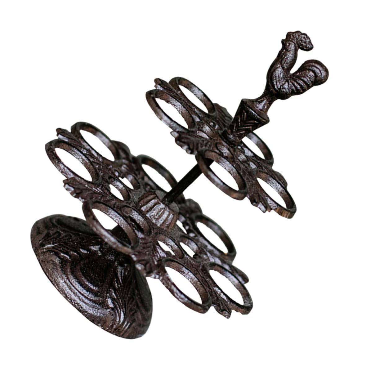 Support à œufs en métal noir poulet retro pour rangement et deco cuisine