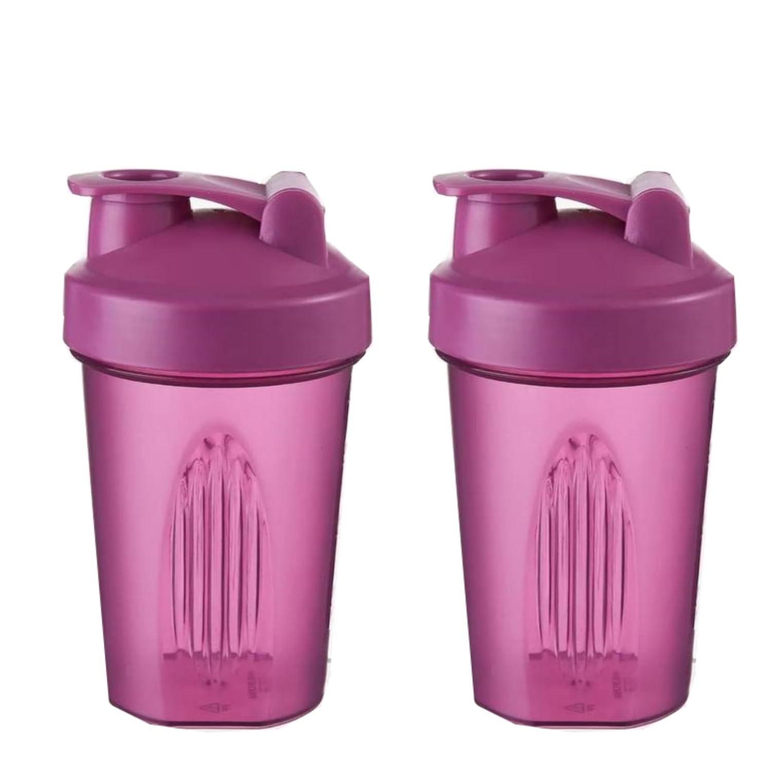 CHNLML Protein Shaker Bottle 400ML/16Oz w. Shaker Ball, Leak-Proof, BPA-Free, for Gym, Workout, Juice Mixer (Purple/Purple Body, 16Oz-400ML-2Bottle)