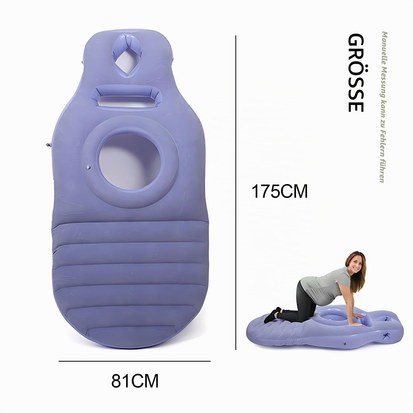 Aufblasbares Schwangerschaftskissen, Yogamatte Für Schwangere Mit Loch, Bequeme Beflockte PVC Luftbett Für Schwangere Frauen, Schwangerschaftskissen Zum Schlafen, Brown