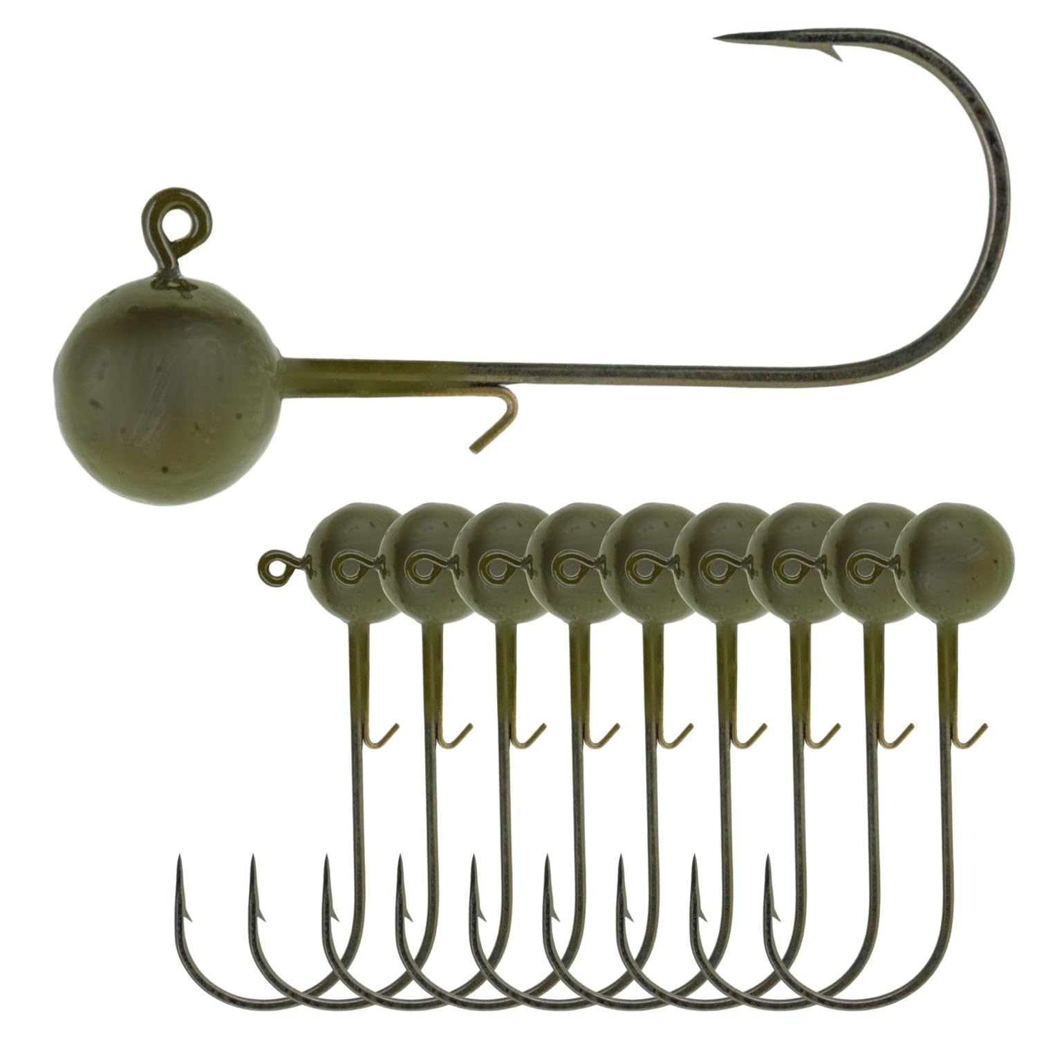 Reaction Tackle Durable Ball Jigs- for Bass and Saltwater Fishing- 10 per Pack- Corrosion-Resistant